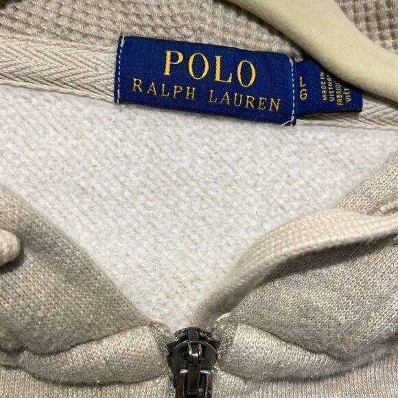 Vintage Polo Ralph Lauren Sweater Zipper Sweater Hooded Large Ralph Lauren Sweat - Picture 4 of 9